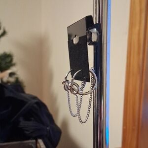 Silver Chain Hoop Earrings